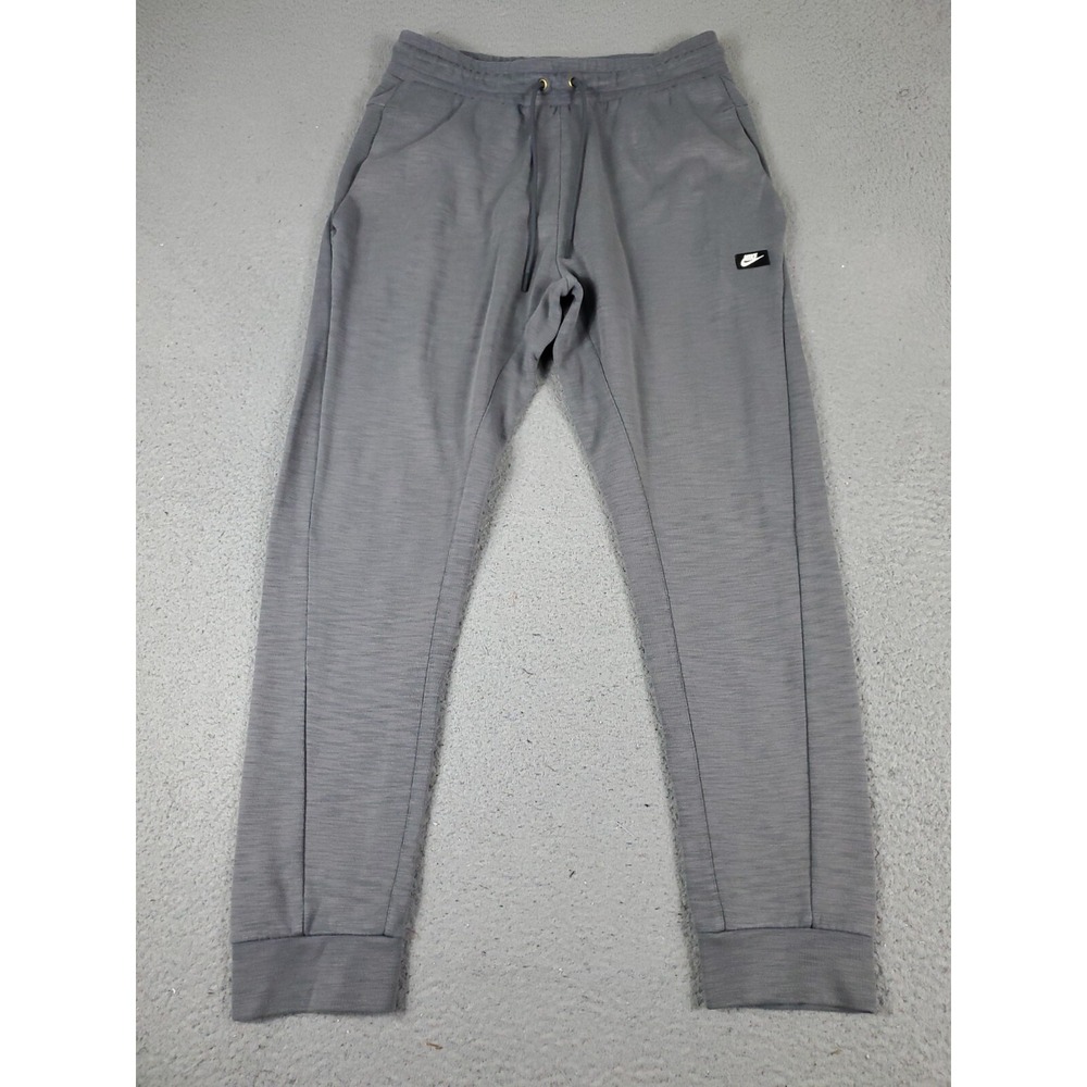 Nike Mens Medium Gray Swoosh Dri Fit Track Joggers Sweatpants Pants